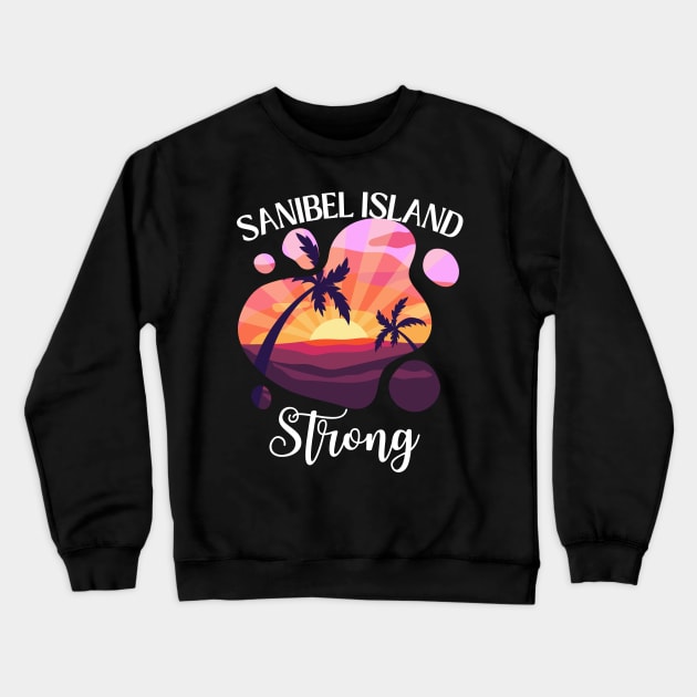 Vintage Sunset Sanibel Island FL Cool Sanibel Island Strong Crewneck Sweatshirt by DesignHND